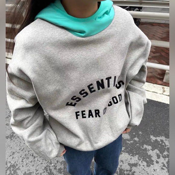💎❇️Authentic Fear of God Essential Hoodie - Green Hood ✅💎 -XS - Picture 3 of 17